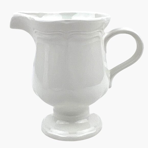 Mikasa Ceramic Creamer Milk Jug French Countryside Pattern F9000 Footed White - Picture 1 of 9
